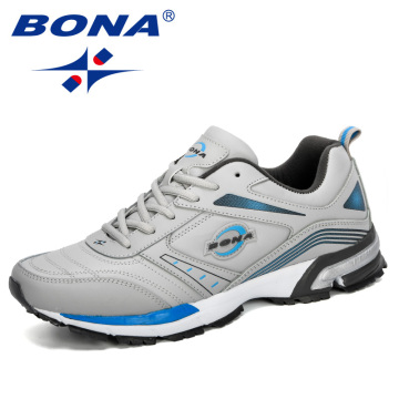 BONA 2019 New Sneaker Lace-up Men Running Shoes Sports Breathable Men's Walking Shoes Athletic Erkek Spor Ayakkabi Comfortable