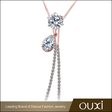 Fashion Style Rose Gold Plated Copper Tassel Sweater Chain