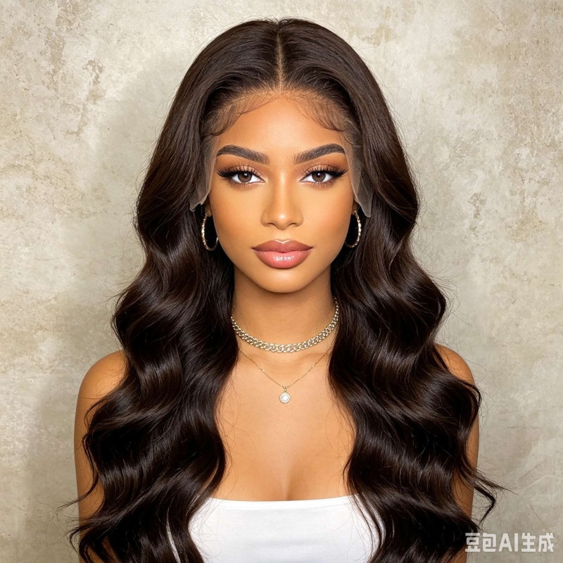 Deep wave 13x6 Lace Front Wig Human Hair Natural Brown 12‑32 Inch