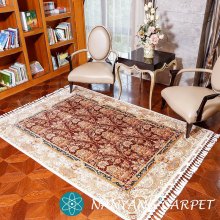 5.5'x8' Vintage Pure Silk Turkish Hereke Carpet NY1697