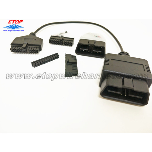 24V OBD2 กับขั้วต่อแบบ micro-fit ที่ทำเป็น overmolding