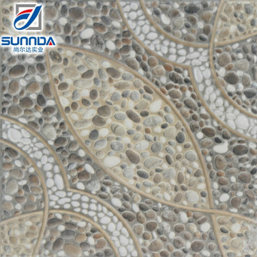 300X300mm inkjet non slip glazed floor tile garden floor tile river stone tile