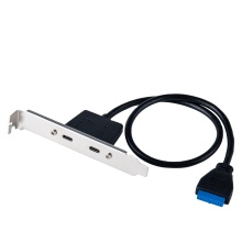 FARSINCE Dual USB 3.0 Type C to Motherboard 20 Pin Y Splitter Adapter Cable