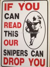 Outdoor public warning pvc sign, plastic pcv hanginng sign