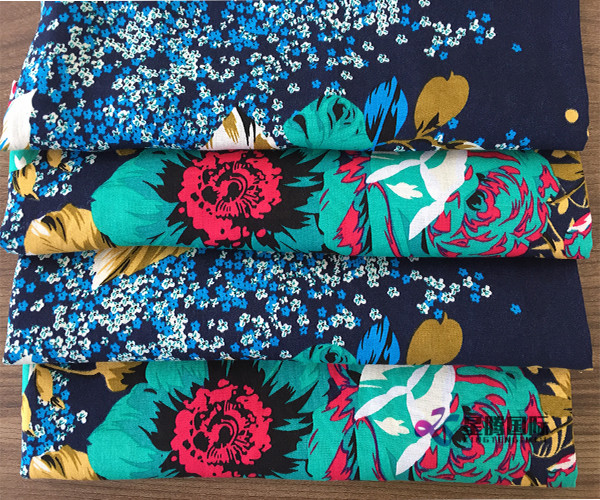 Fresh Big Flower 100% Rayon Fabric