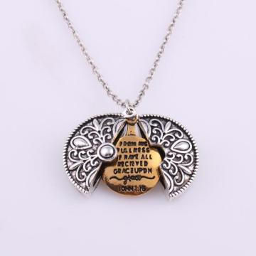 Multi-layer Openable Lettering Necklace for women Love Round Flower Pendant Fashion Jewelry