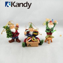 Wholesale customized lovely and happily smiled three sets Santa Claus resin miniature