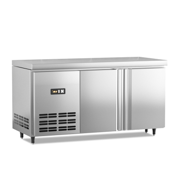 Two Doors Stainless Steel Bench Worktable Refrigerator