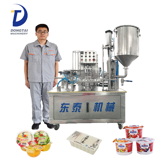 Automatic rotary yogurt/jelly/ice cream cup filling and sealing machine