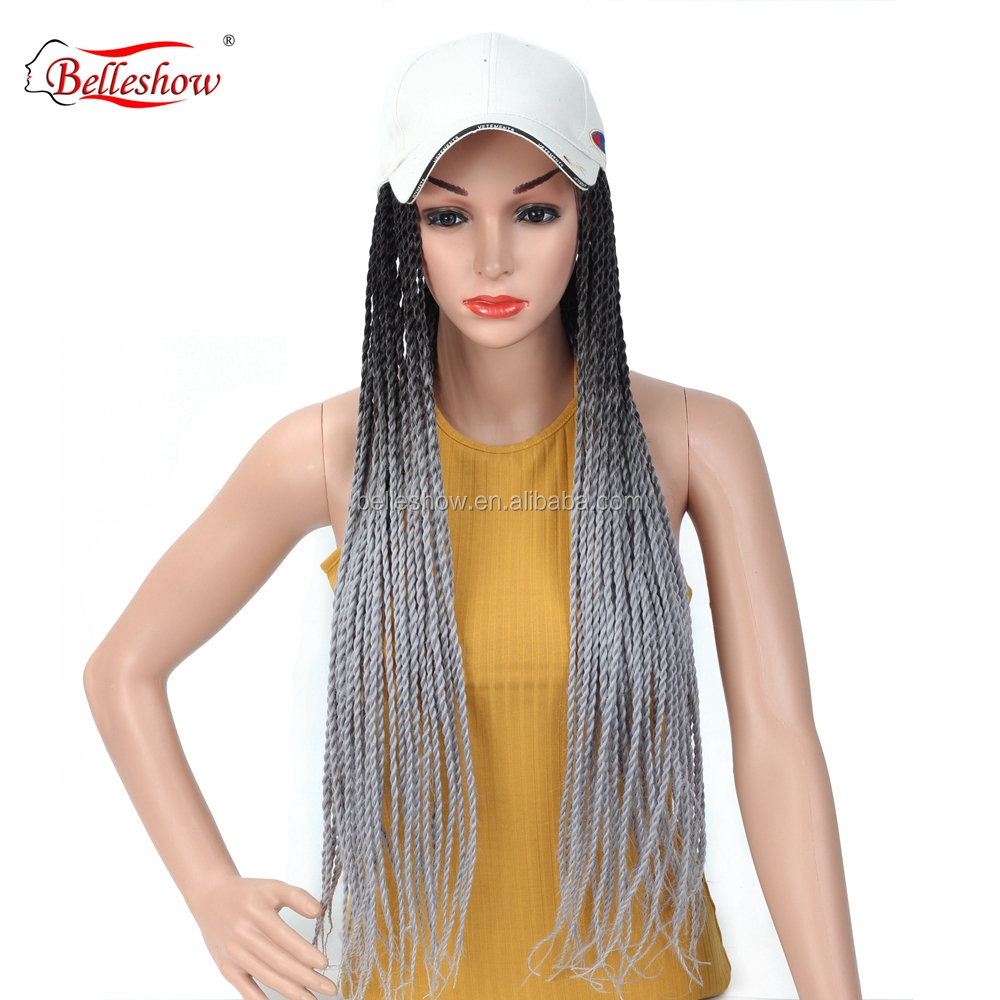 Hot sell 24 inch ombre synthetic braiding hair crochet braid hair ombre senegalese twist hair black basketball hat wig