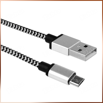 1M Aluminum Connector 5 Pin USB Cable For Samsung, Android Phone Braided V8 Cable