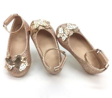 Girls flat shoes Rhinestone flash material ballet shoes