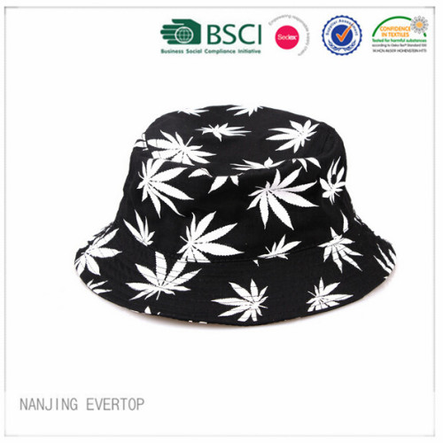 Populära bomull Coconut Tree Print hink hatt