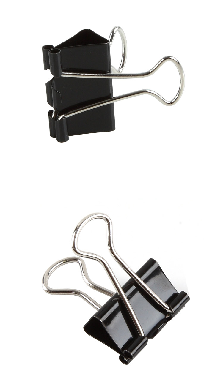 15mm small black metal double  binder clips