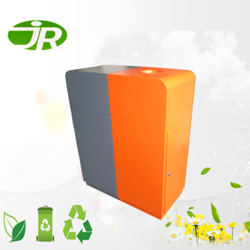 power coating square metal garbage can for public area