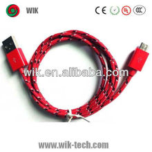 2013 wik new product colorful braided usb micro cable