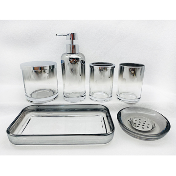 Gradient Silver Bath Set Glass Bottle