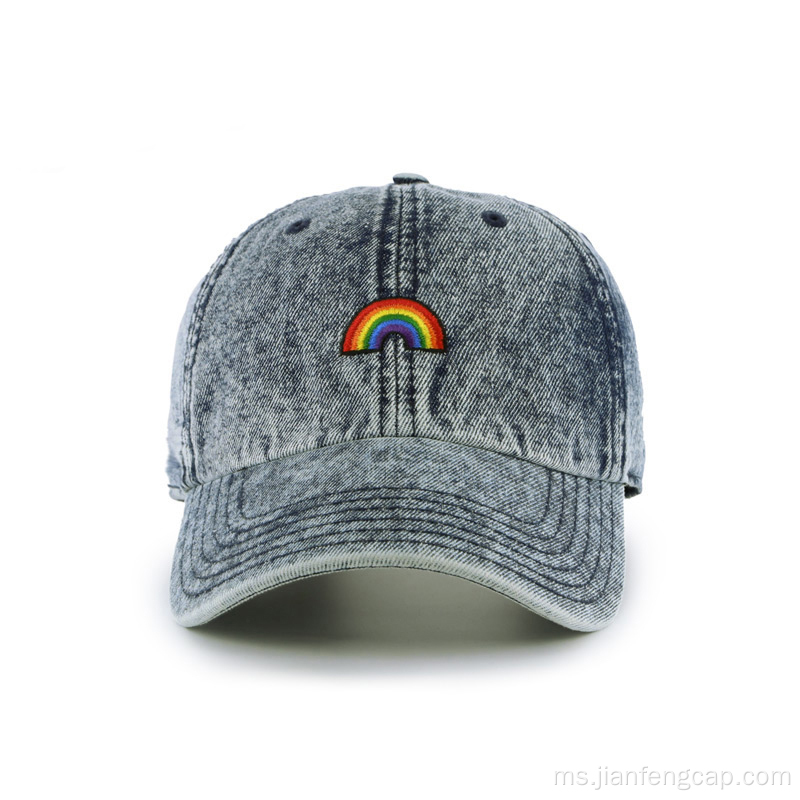 Topi besbol denim mencuci salji fesyen