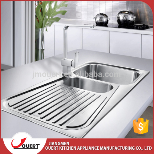 Above counter good quality double bowl stainless steel custom size kitchen sink