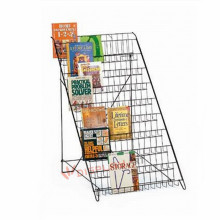 Free standing metal wire bookstore display racks magazine stand
