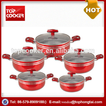 Press Aluminium Stone Coated Cooking Pot Set