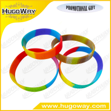 Segmentation Color-Filled Debossed Logo Silicone Bracelet