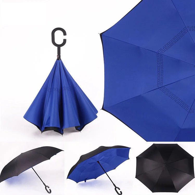 23 Inch Holdfree Double Double Straight Bar Long Handle Umbrella