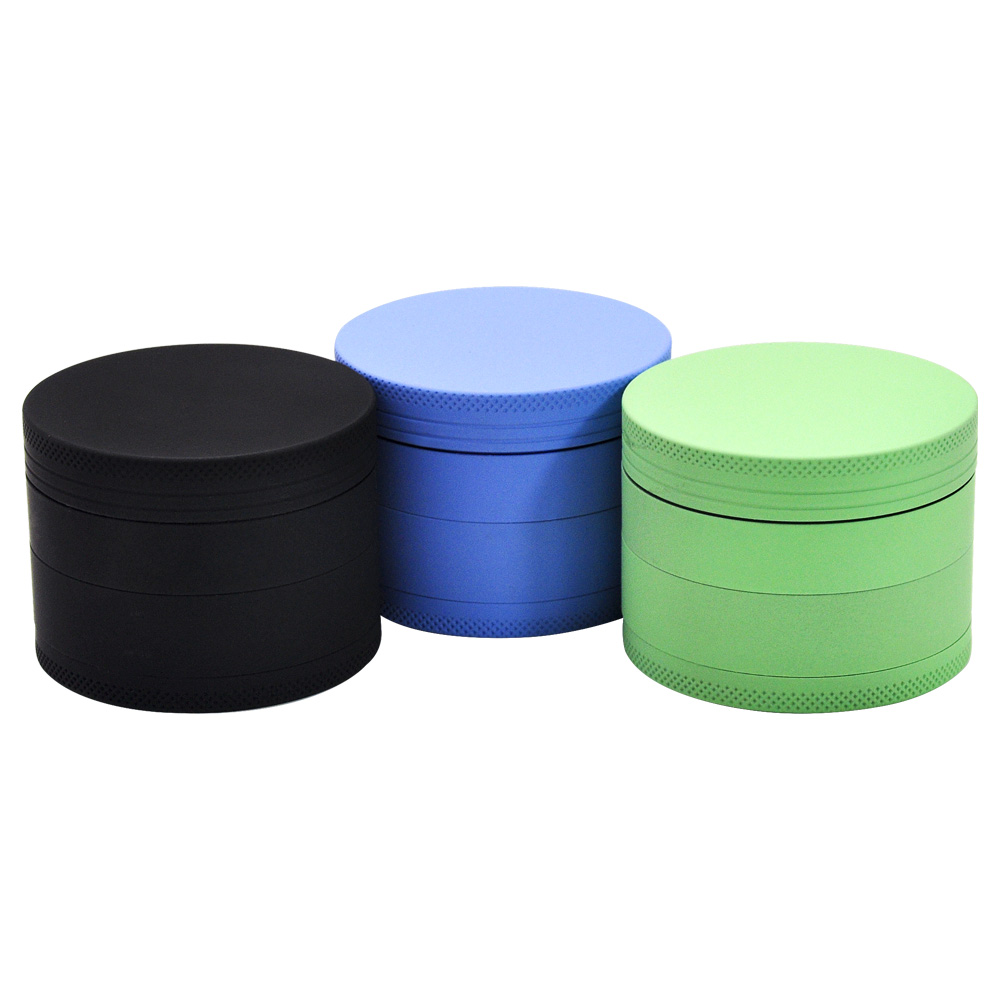 Wholesale 63mm 2.5" matte herb grinder weed grinder 4 parts classic style herb crusher custom logo smoking accessories