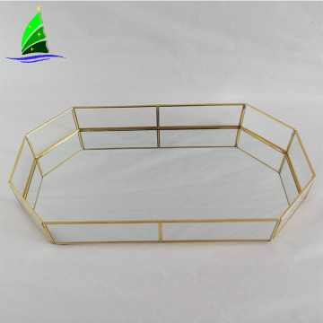 Geometric glass copper terrarium wholesale Glass Plant Pots