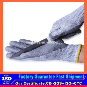 Factory Price HPPE Cut proof Gloves/PU Coated Anti Cut Gloves/EN388 Cut Resistant Gloves