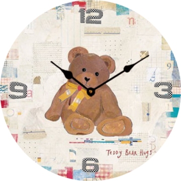 Bear Glass Round Wall Clock