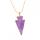 Natural Amethyst Arrow Pendant Necklace