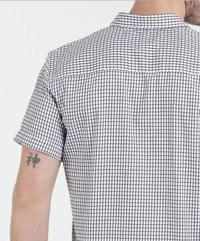100% coton teints en fil Checker à manches courtes Chemises