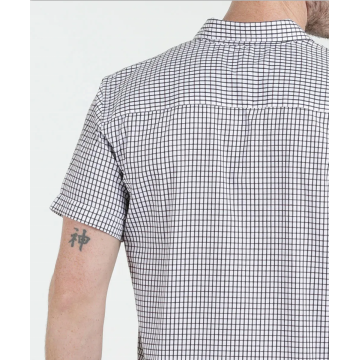100% bomullsgarn Dye Checker kortärmade skjortor