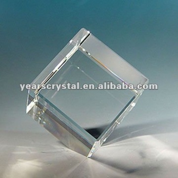 blank crystal cube with cut corner