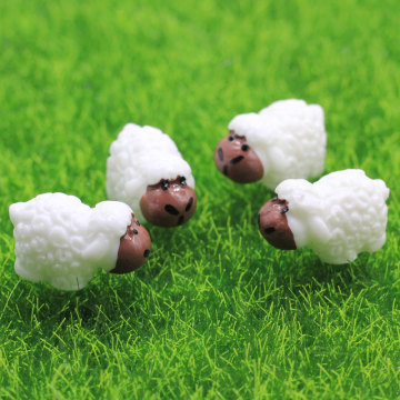 3D Witte Schapen Hars Kraal Diy Kunst Levert Leuke Dier Cabochon Charms Sieraden Maken Ornament Fairy Tuin Accessoires