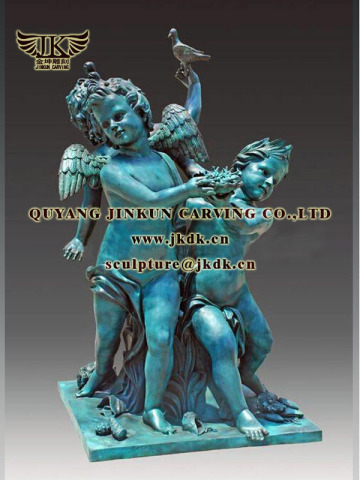 bronze kid statues for garden decoration sculptures