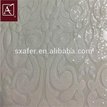 Sequin embroidery on nylon fabric