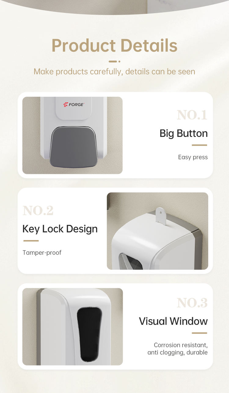 Wall Mount Gel Liquid soap Alcohol Spray Quality plastic Hand Soap dispenser Manual