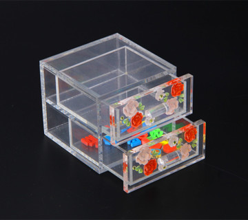 Acrylic Mini Jewelry Box with 2 Drawers