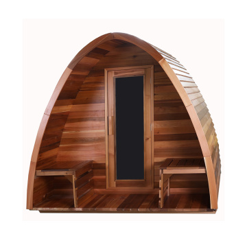 Outdoor rain drop traditional sauna room