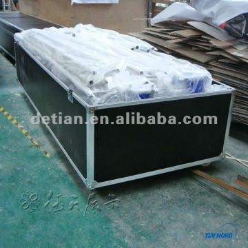 large Aluminum package case with wheels made by Detian display