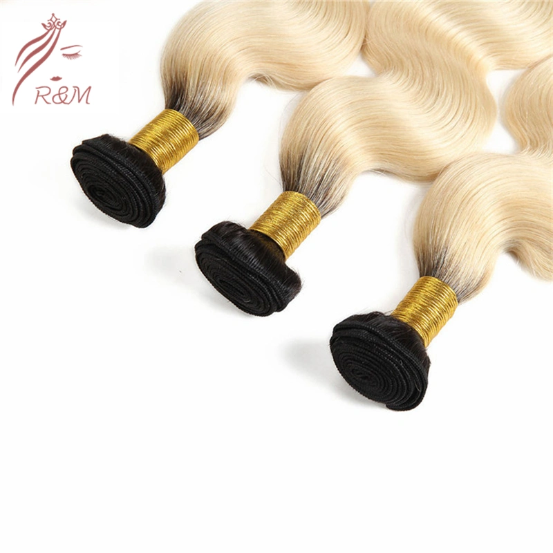 Hot Selling 1b 613 Two Tone Ombre Body Wave Peruvian Human Hair with Dark Root