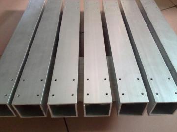 Powder coating drilled aluminium profile