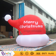 Inflatable Santa Hat For Merry Christmas Decoration With Led Lighting