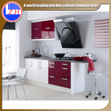contemporary MDF plywood clear colored acrylic kitchen furniture with best kitchen accessories