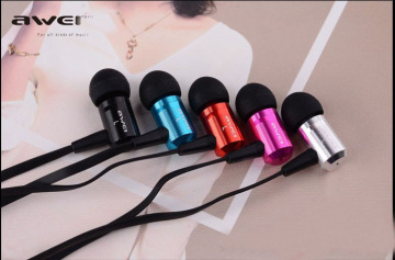 Awei ES-100m in ear earphones deep bass headphones for iphone,HTC,Samsung,MI