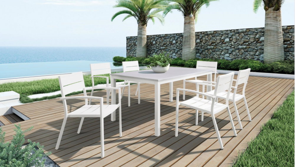 Garden PE Rattan Aluminium chairs and table