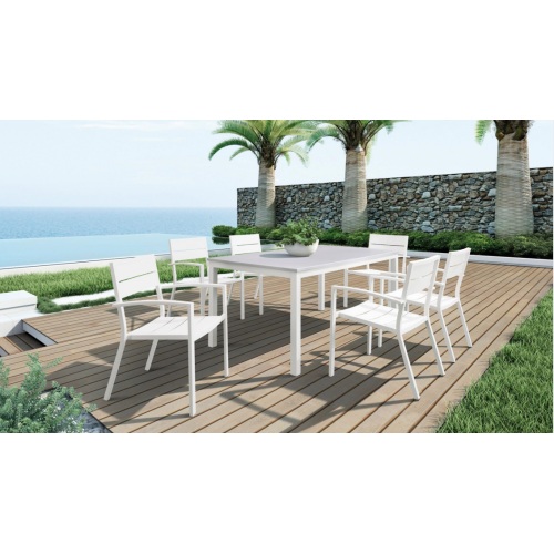 Taman PE Rotan Aluminium Chairs and Table