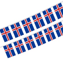 Iceland String Flag and Square Flag Decoration - Polyester Hanging Flag
